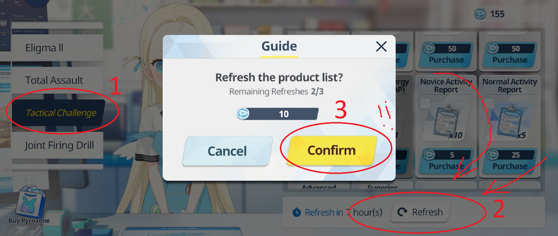 How to refresh the shop How to refresh the shop